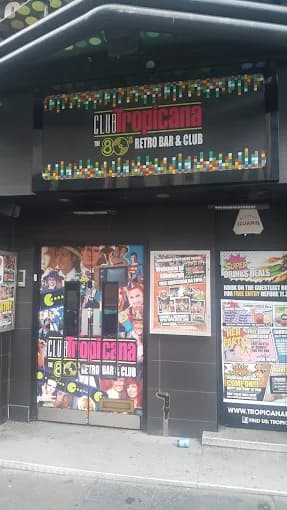 Retro DJ booth glowing in pink